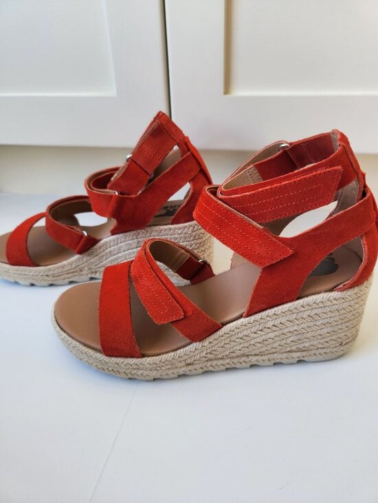 Sorel Shoes - Sorel Cameron Red Wedge Espadrille Sandals Strappy Sexy Summer Glam Boho Party